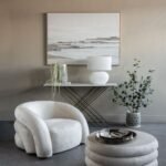 Vintage Gold and White Marble Console Table