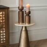 Kestrel Wooden Pillar Candle Holder – 23cm